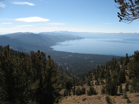 Looking down at Incline Village
